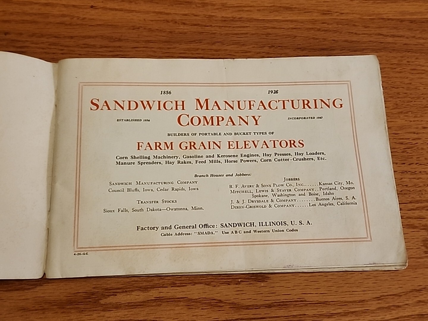 Sandwich Portable and Bucket Elevators Illinois Gas Engine