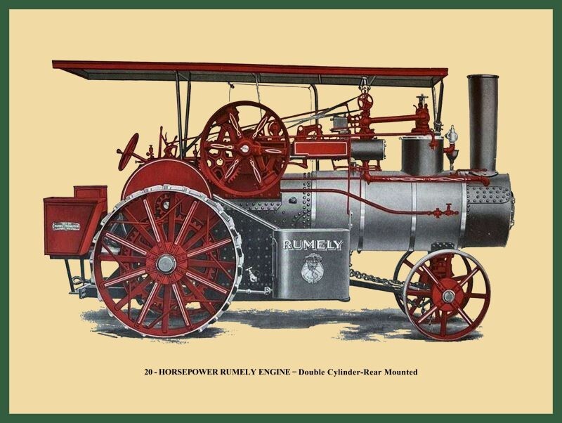 20 HP Rumely Steam Engine, Threshing Machine New Metal Sign: 12×16&Prime; Ships Free