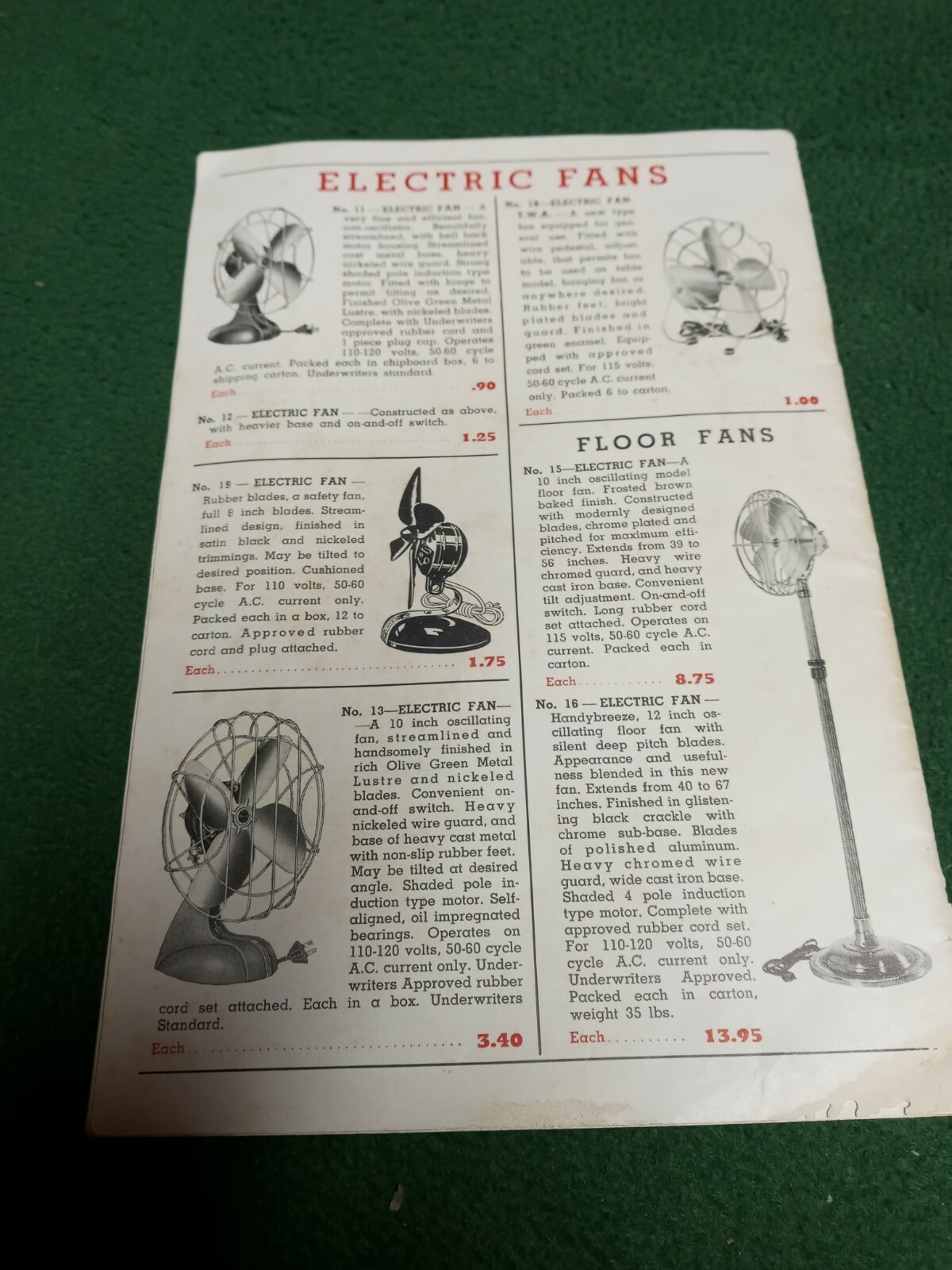 Original 1939 Spring An Summer Bulletin Mills Sales Co. Pamphlet