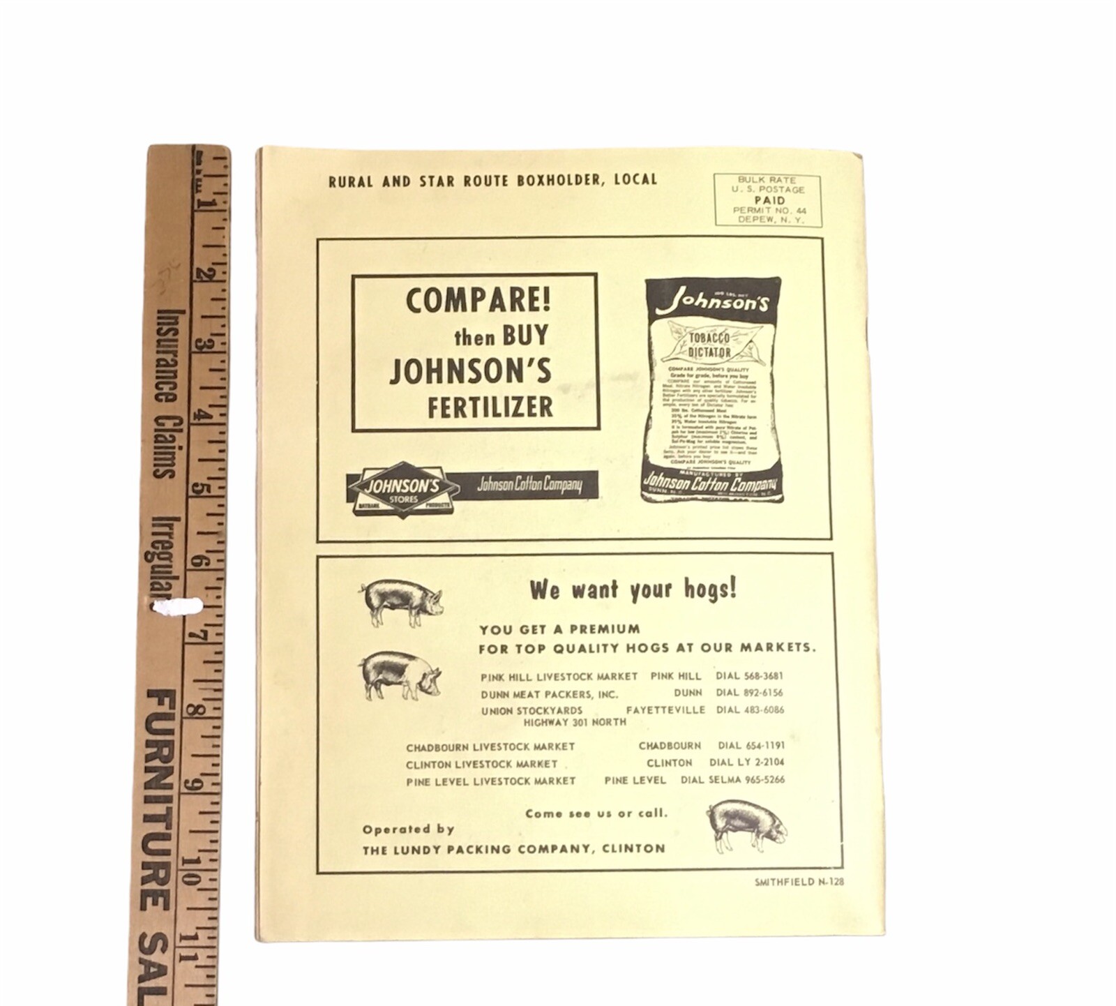 1966 Simplified Farmers Farm Record Book – Smithfield NC Tractor Yellow