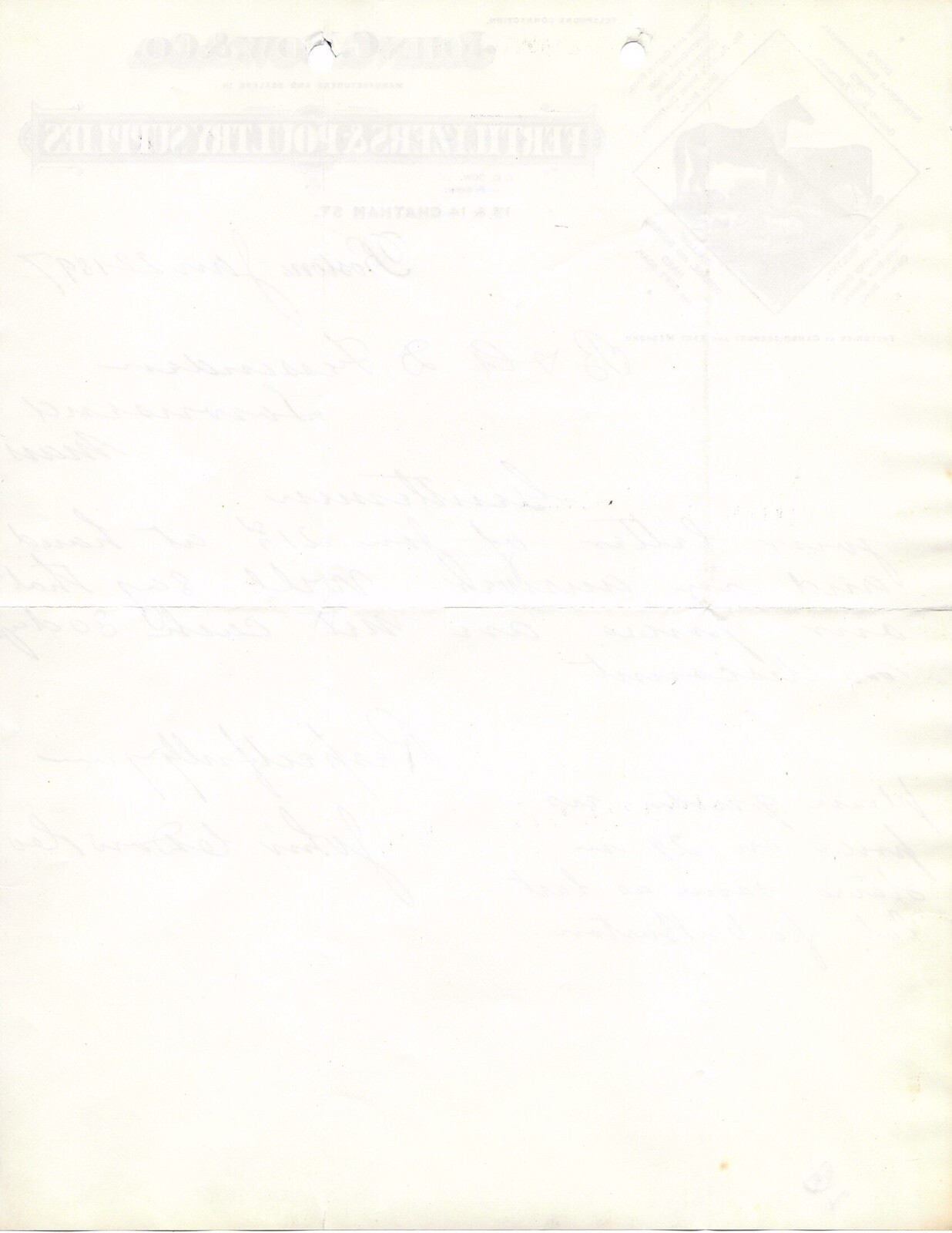 1897 JOHN C. DOW & CO FERTILIZERS & POULTRY SUPPLIES CHATHAM ST. TOWNSEND MASS