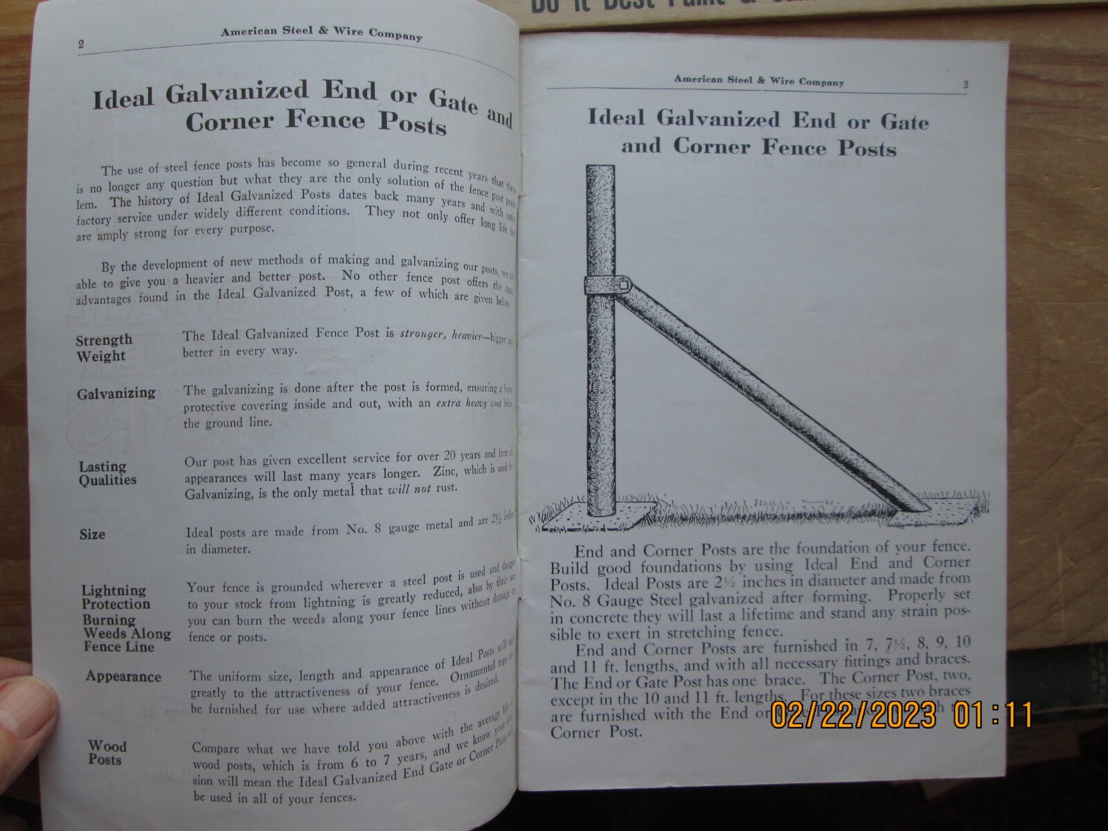 ideal steel gate & corner posts – american steel & wire co. feb 1925