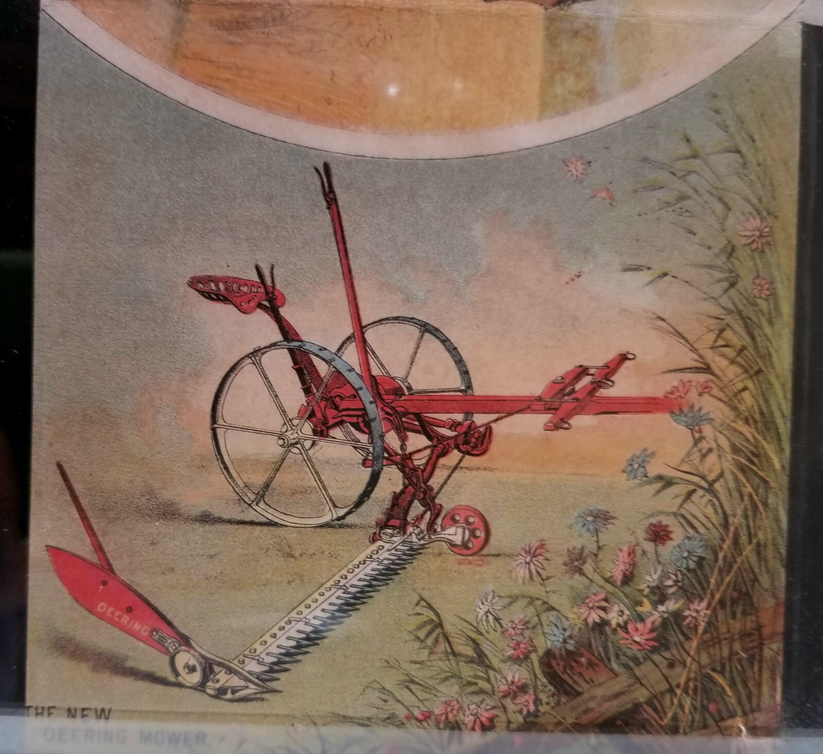 Atq 1880s Wm Deere & Co Chicago 5-Panel Double Sided Advertising Between Glass