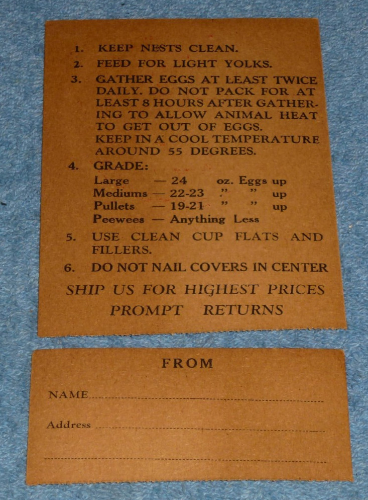 Vintage Alex Epstein & Son New York NY Eggs Crate Shipping Label Tag Card
