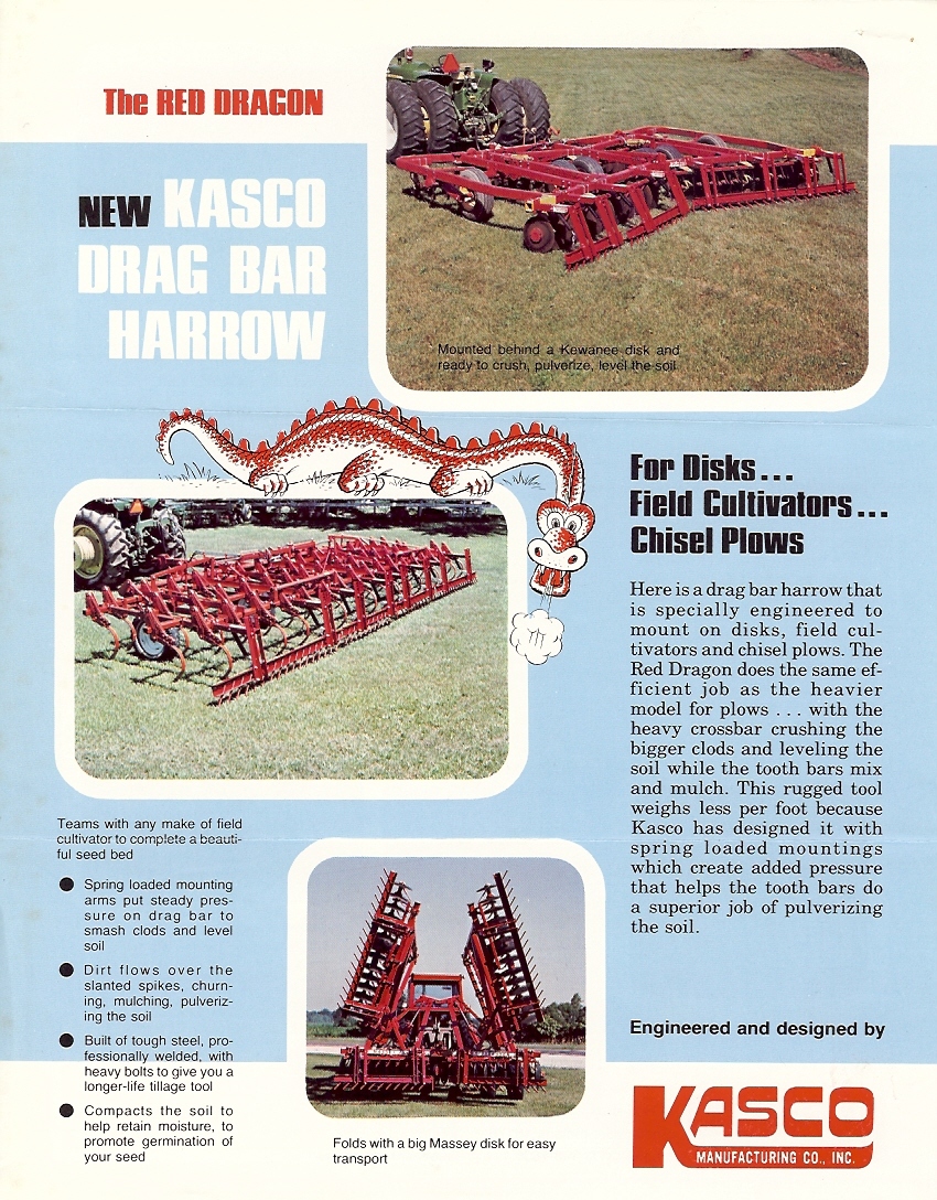 Farm Implement Brochure – Kasco – The Red Dragon Drag Bar Harrow 6 item (F2990)