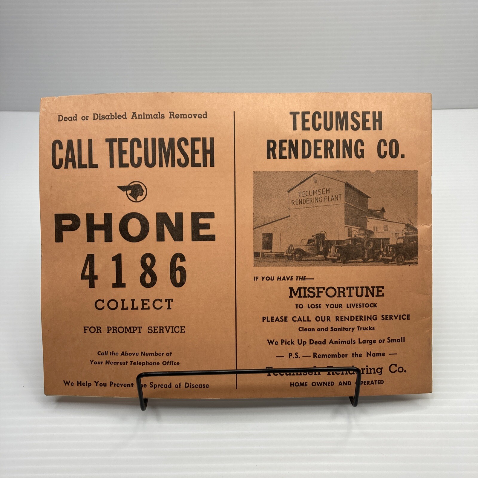 Farm Account Book Tecumseh Rendering Advertising 1963 Tecumseh Nebraska