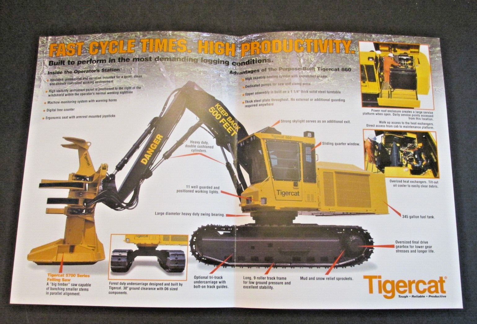 TIGERCAT 860 Feller Buncher Dealer Paris Ontario Canada Ad Brochure