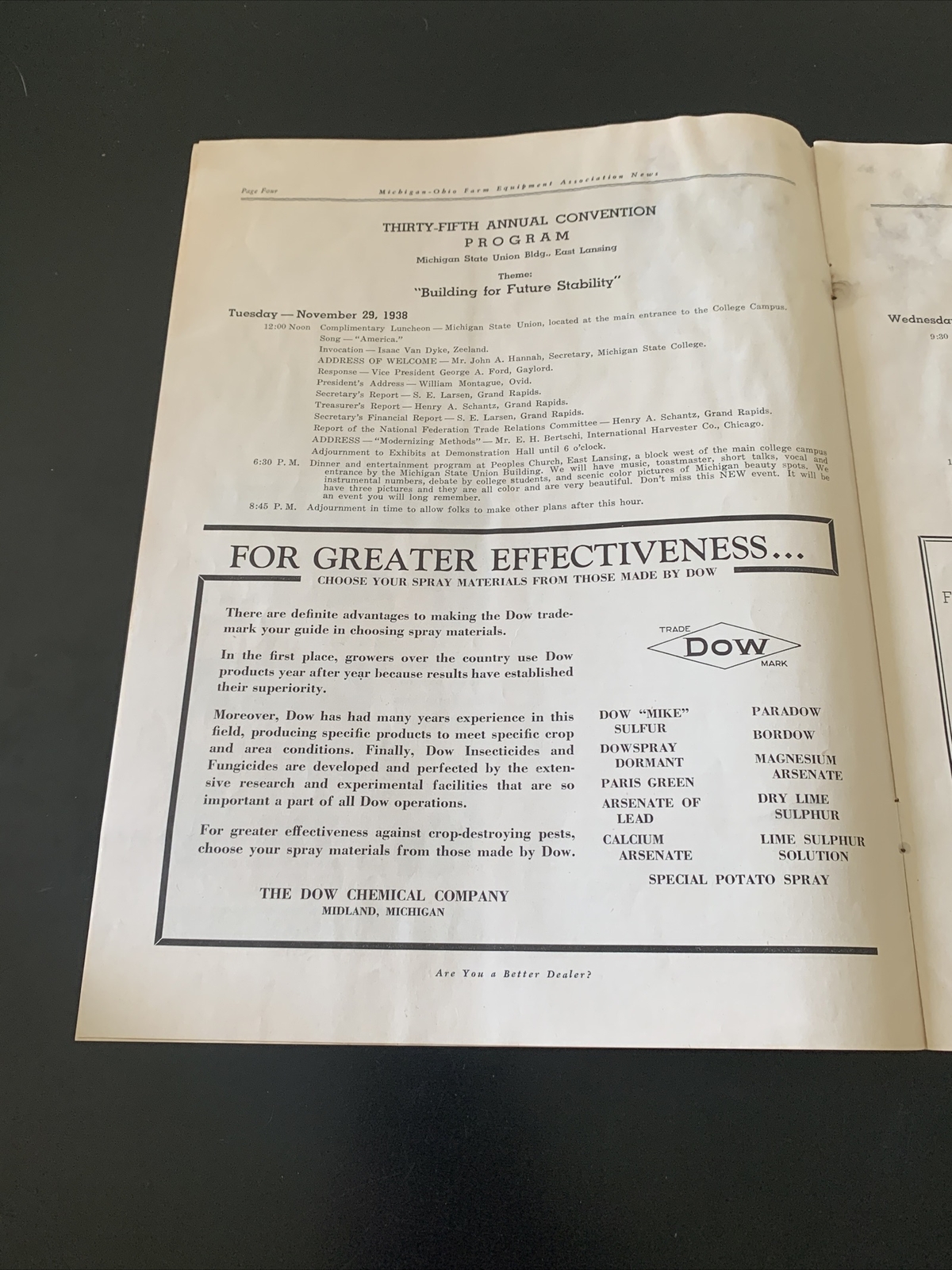 Rare – Michigan Farm Equipment Dealers 1938 Publication Newsletter – Great Ads