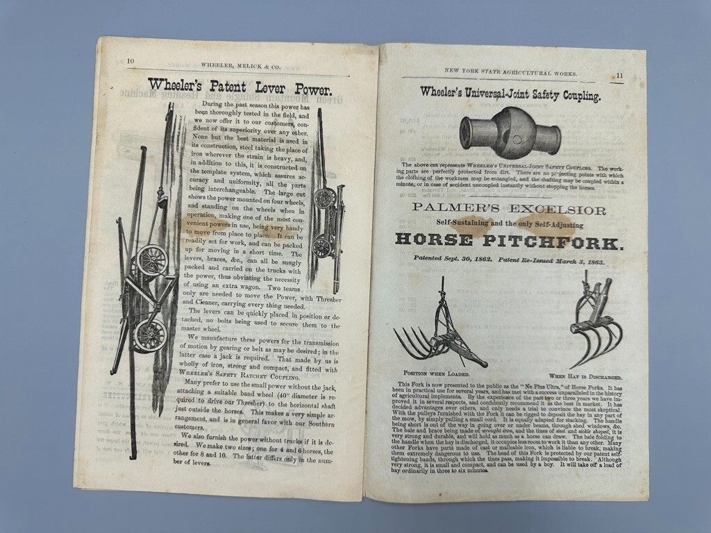 1870s NY AG WORKS Albany WHEELER MELICK Farm CHAMPION Horse THRESHER Advertising