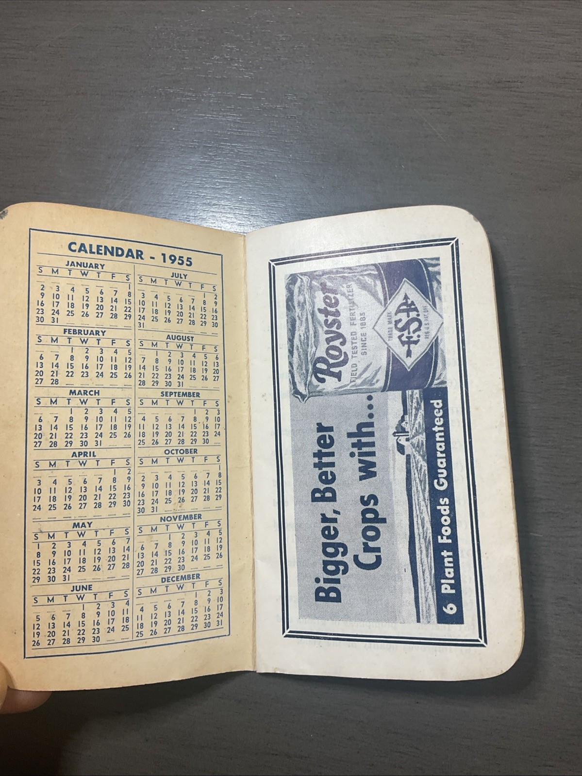 Vintage 1955 56 Royster Fertilizer Ledger Farm Booklets Journal Advertising B36