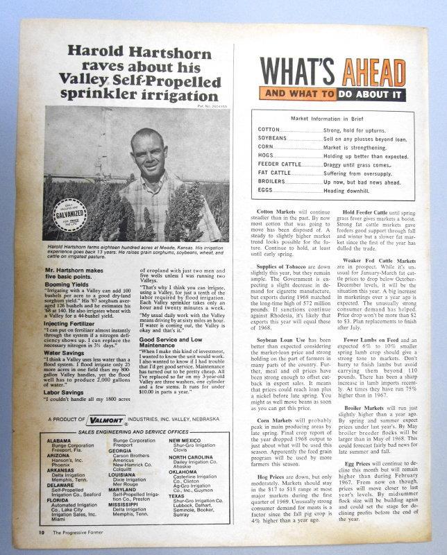Original 1969 Irrigation Ad Photo Endorsed Harold Hartshorn Meade Kansas