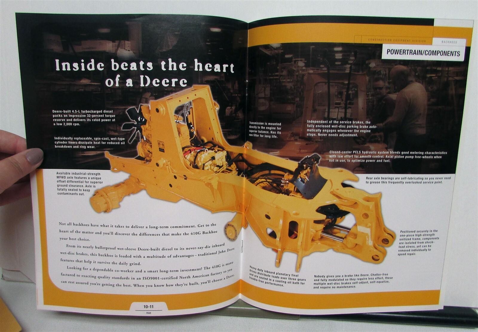 2001 John Deere 410G Backhoe Specifications Construction Sales Brochure