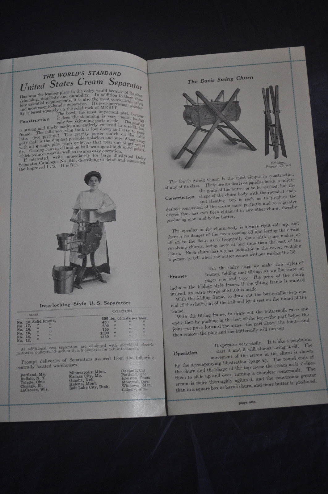 Ca 1910 Necessities Modern Dairy – Vermont Farm Machine Catalog *TWO DOG POWER*