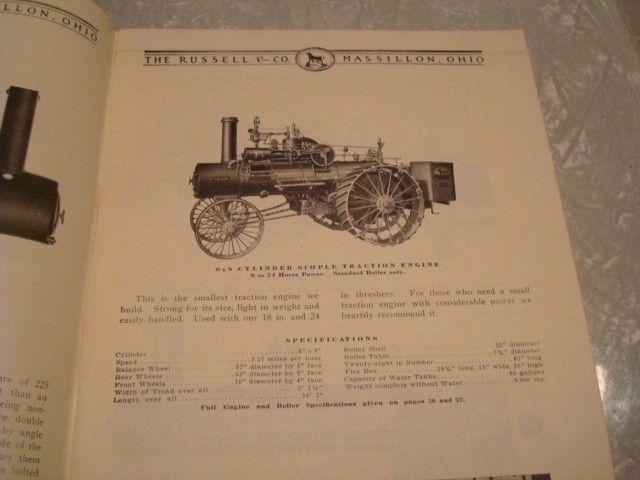 THE RUSSELL & CO ENGINES AND THRESHING MACHINERY CATALOG, STEAM TRACTORs 1912