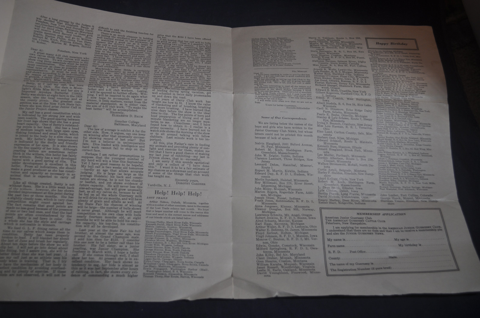 1929 American Guernsey Cattle Club Letterhead & Junior Guernsey News