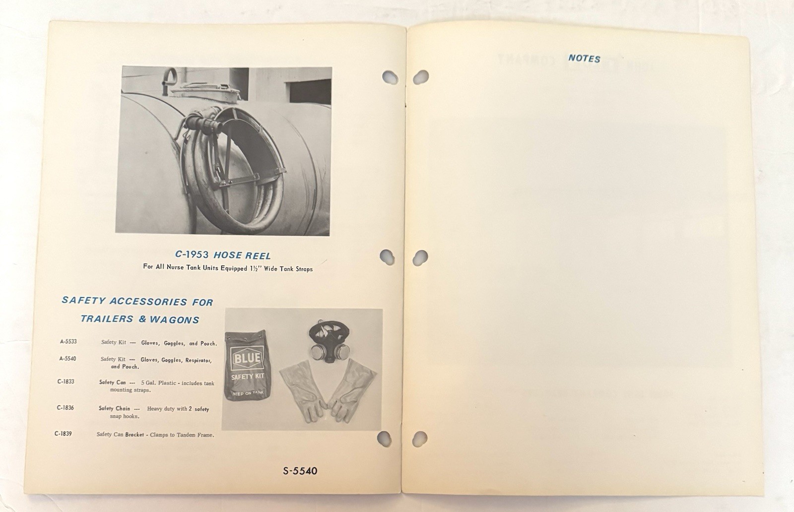 Vintage 1950&rsquo;s BLUE John Blue Company Nurse Tank Trailer Catalog Farming