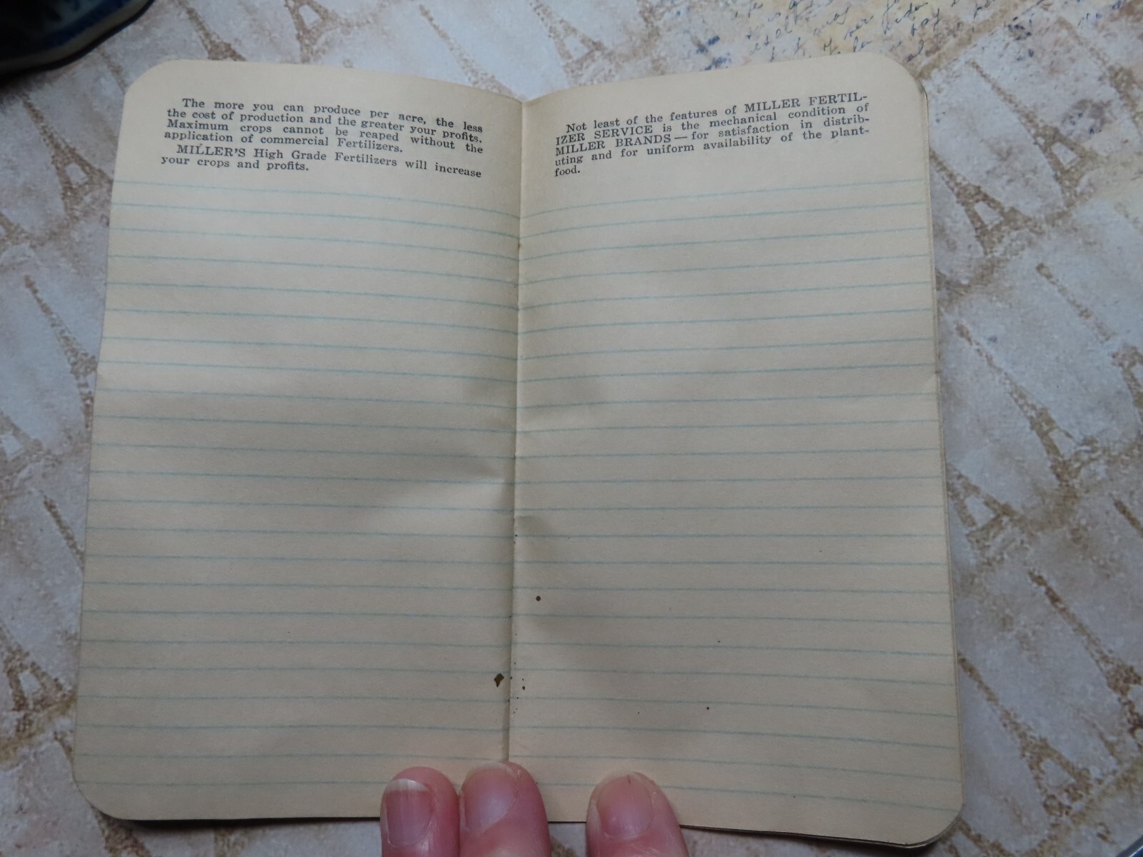Vintage 1930/31 Advertising Notebook*MILLER&rsquo;S HIGH GRADE FERTILIZER*Baltimore MD