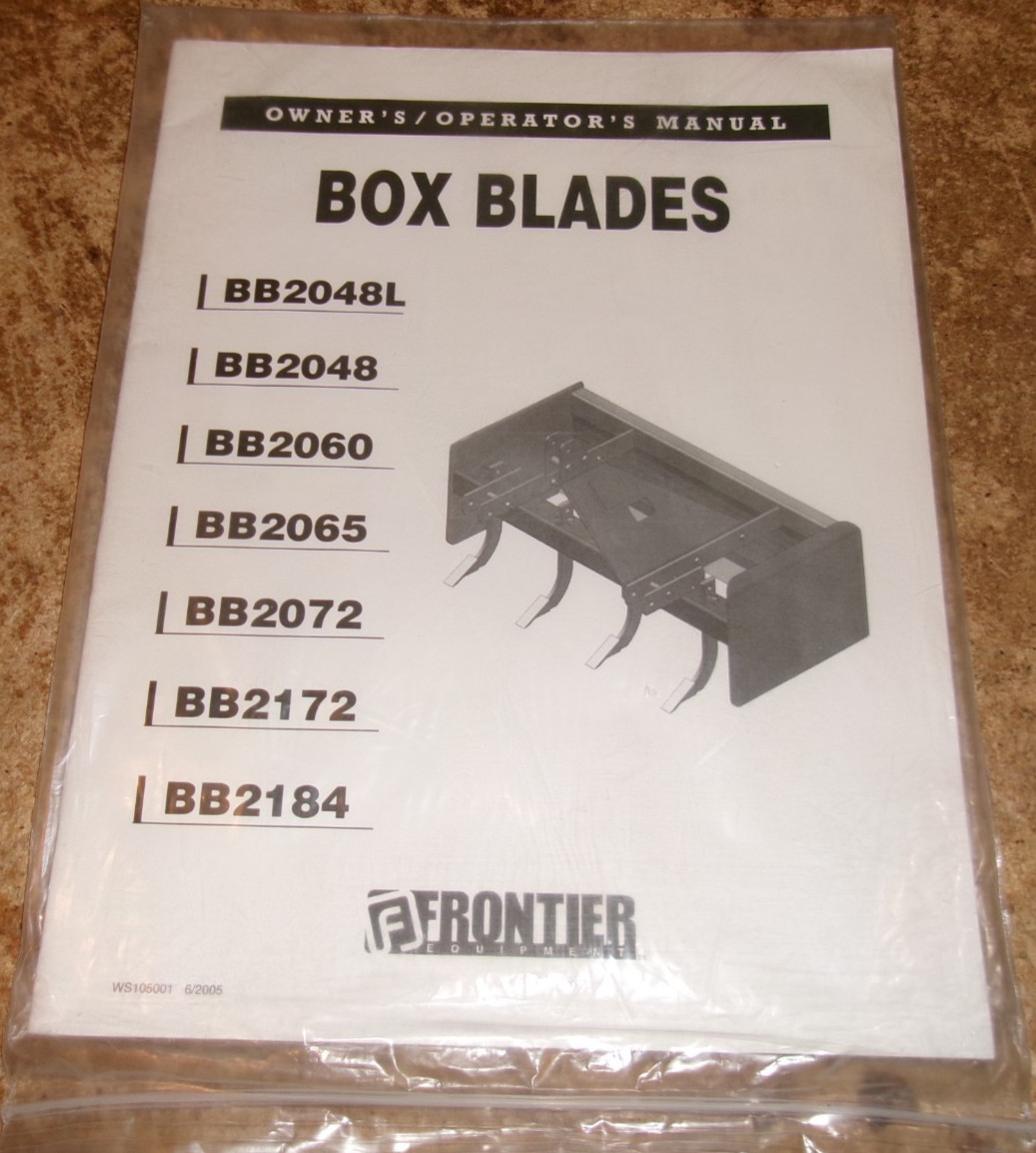 2005 frontier box blades operators manual new