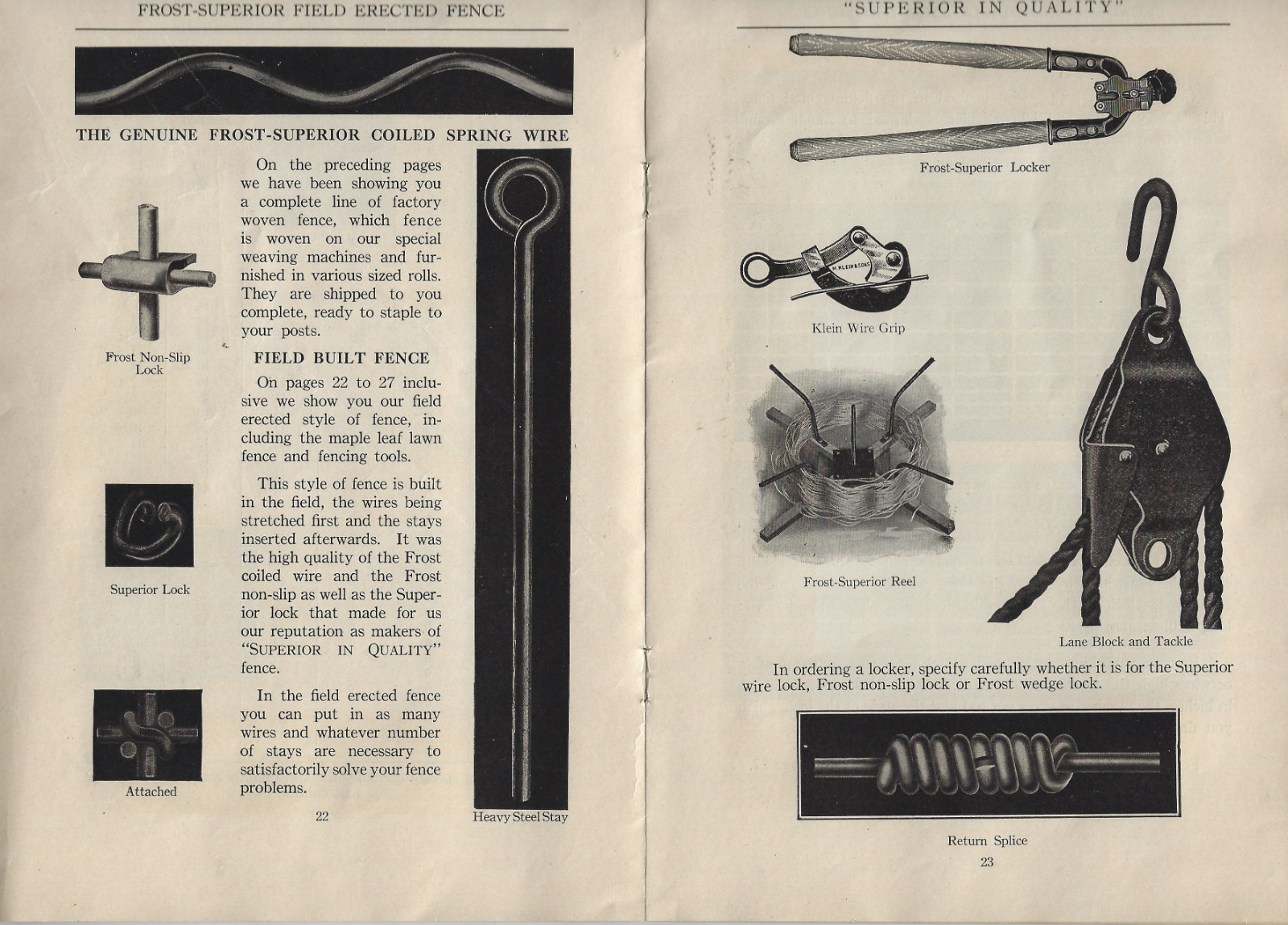 Vintage Frost Superior Farm Fence Co. Cleveland Catalog « B » Booklet