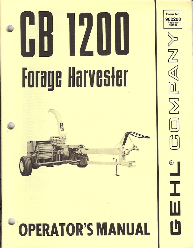 Farm Manual – Gehl – CB 1200 – Forage Harvester – Operator&rsquo;s – 1977 (FM124)