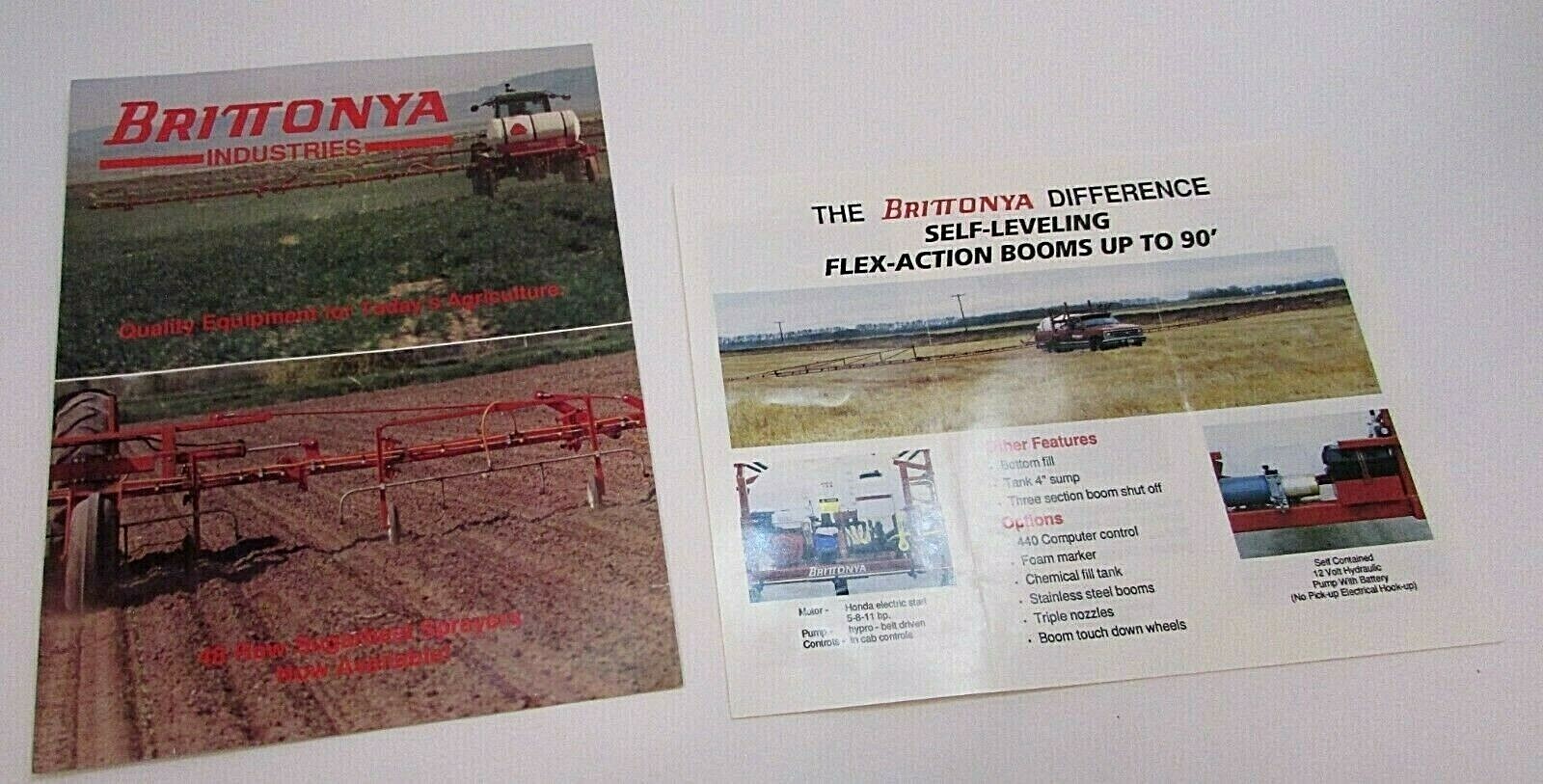 Two New Vintage 1990&rsquo;s Brittonya Northwood ND Farm Crop Sprayer Brochures