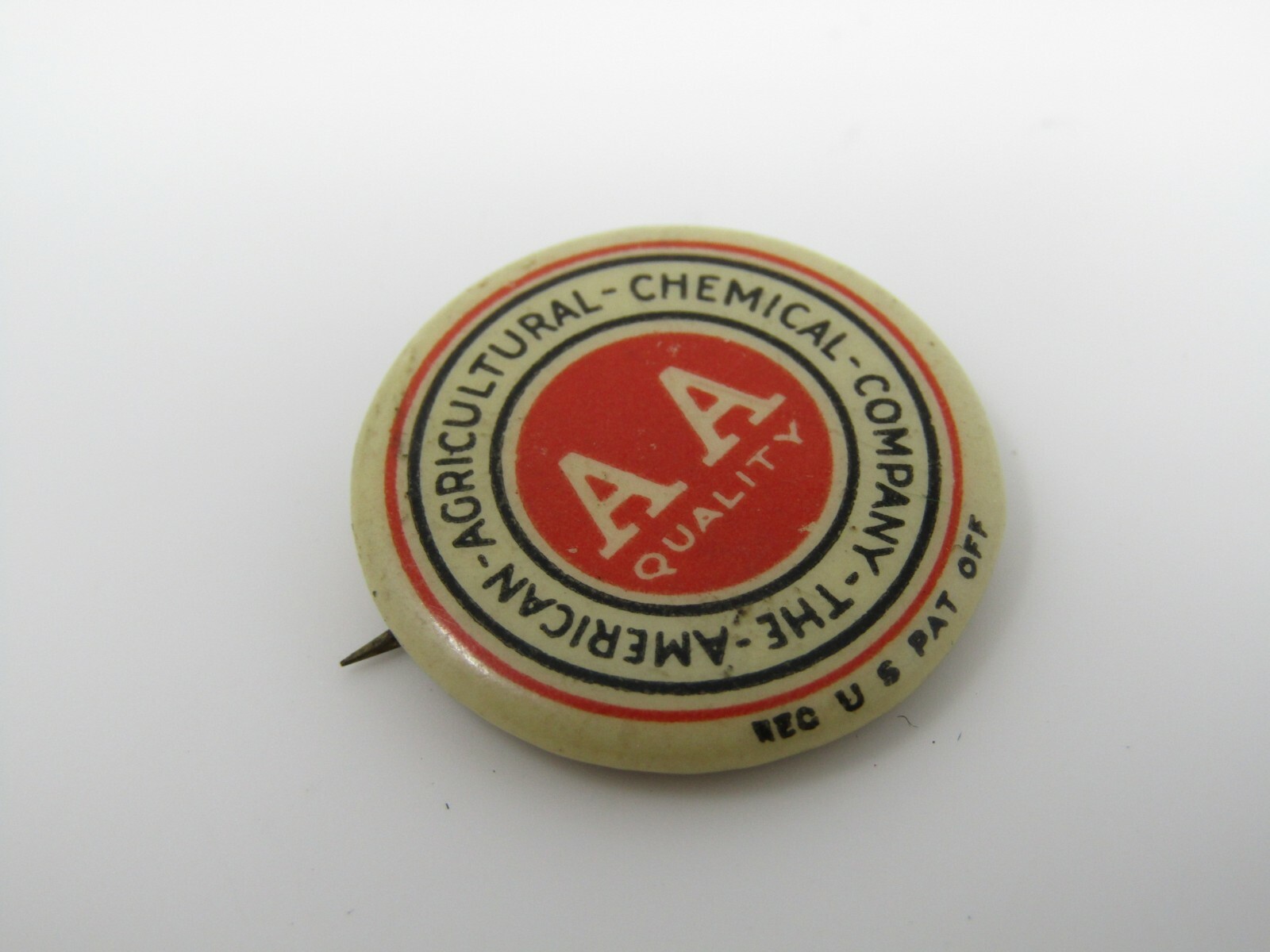 Vintage AA Quality Pinback Button American Agricultural Chemical Co. Advertising