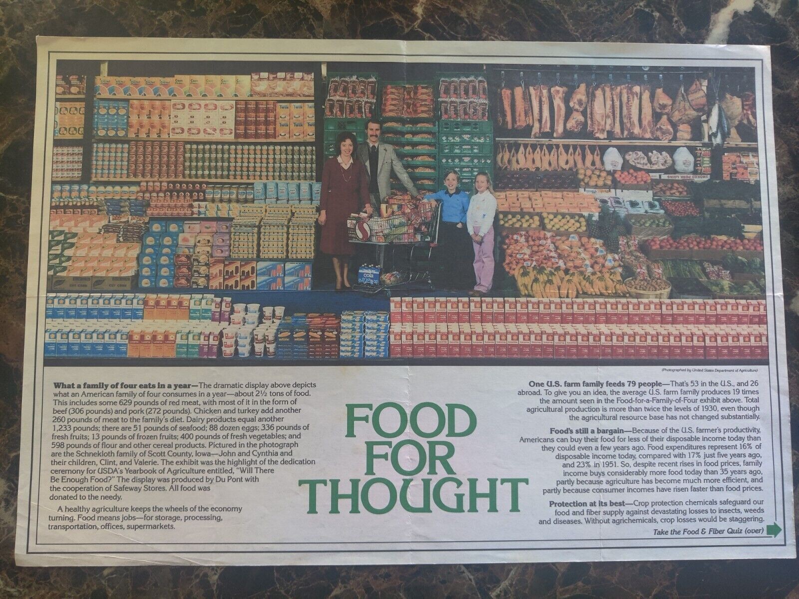 DuPont Agricultural Products Placemat Paper Advertising 1980s Farm Food