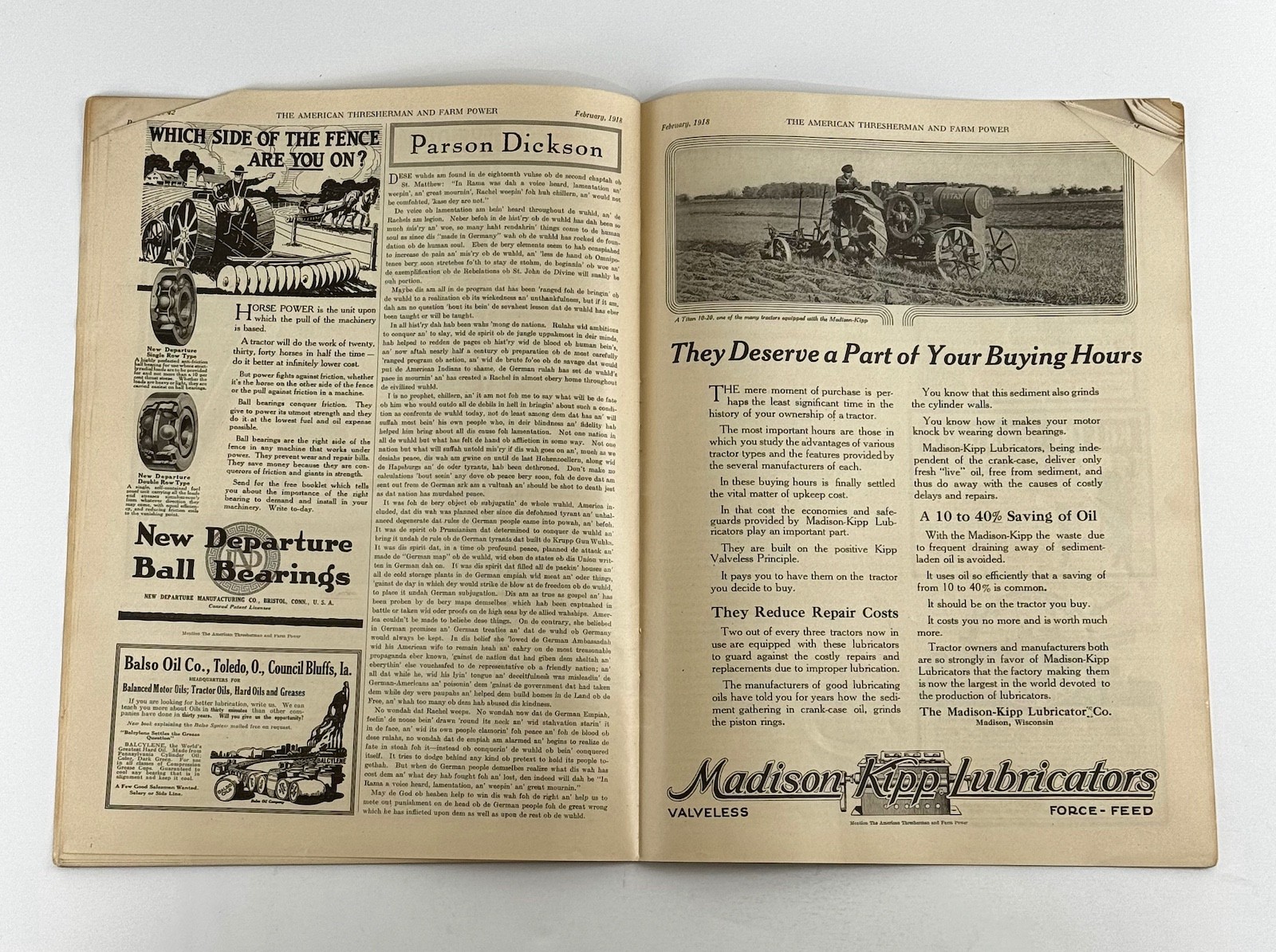 The American Thresherman & Farm Power MAGAZINE February 1918 MADISON, WIS.