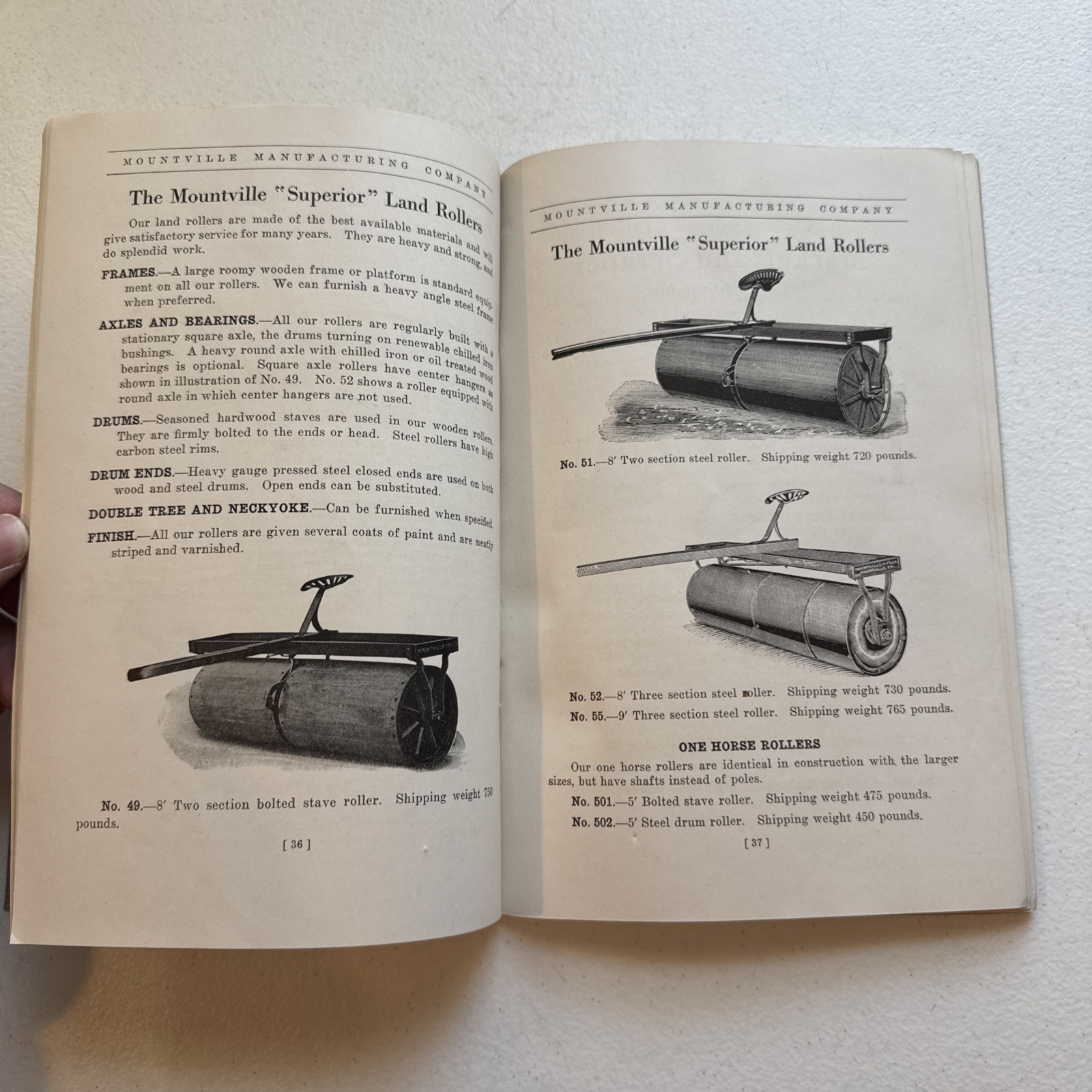 1928 Mountville Manufacturing Company Farm Machinery Catalog No. 7 Lancaster, Pa