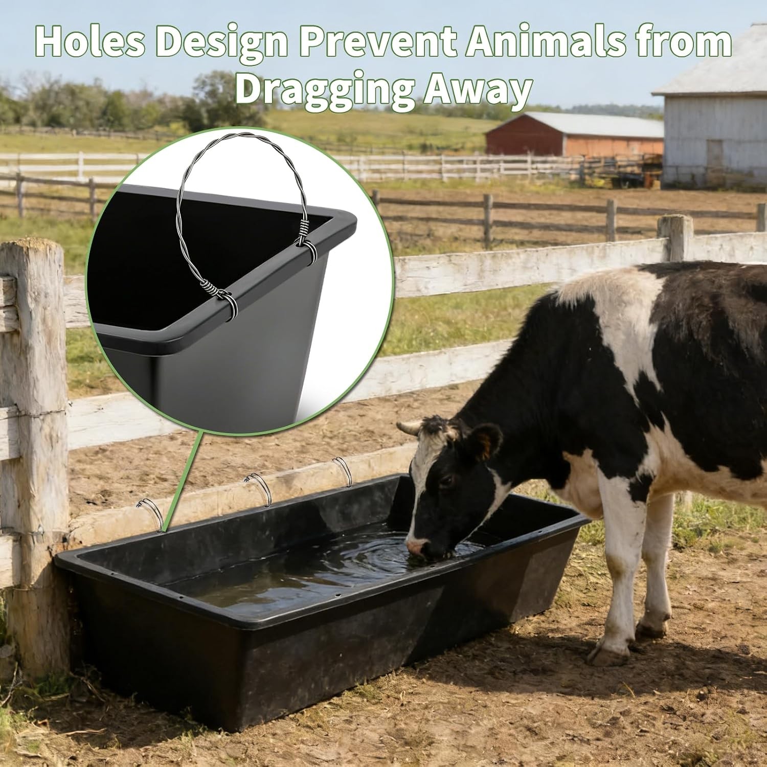 5 Pack Extra Large Capacity 12 Gallon /48 Quart Long Plastic Livestock Trough