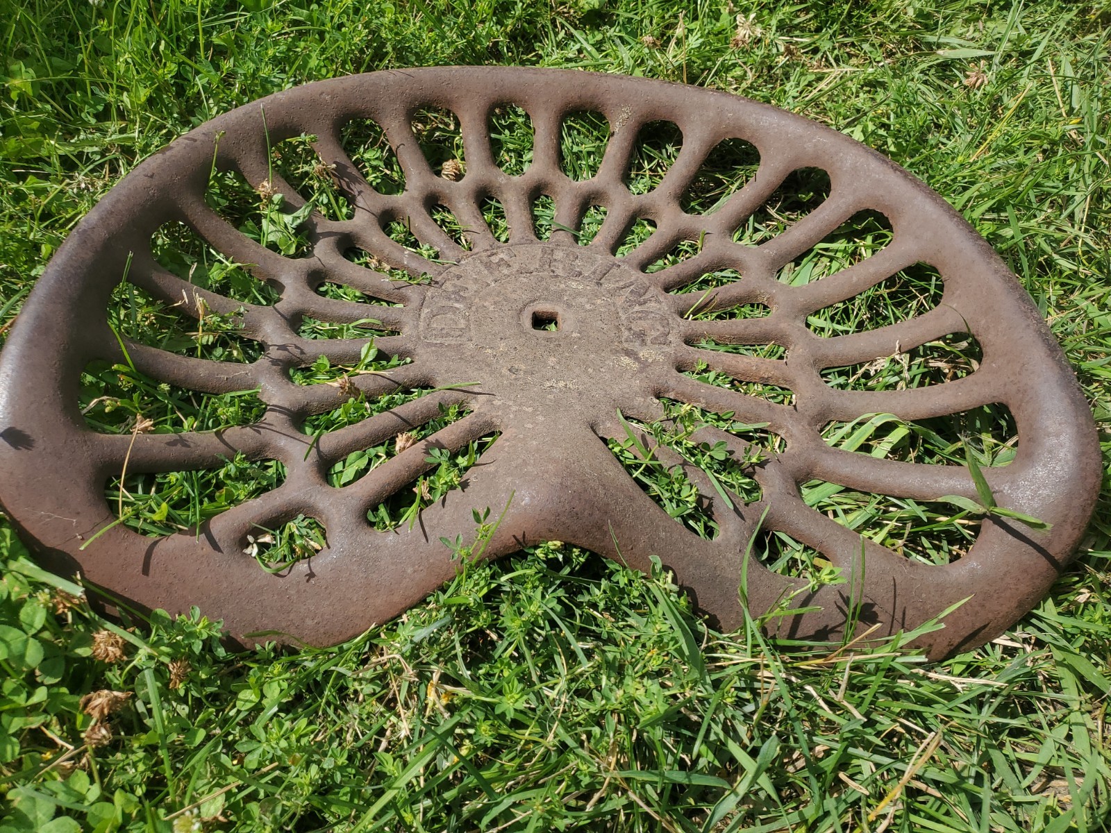 Vintage Deering Cast Iron Tractor Seat Antique Farm Equipment