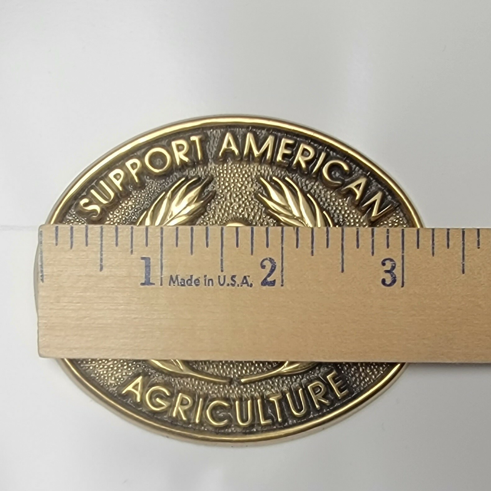 Support American Agriculture Vintage Bronze Plaque Medallion