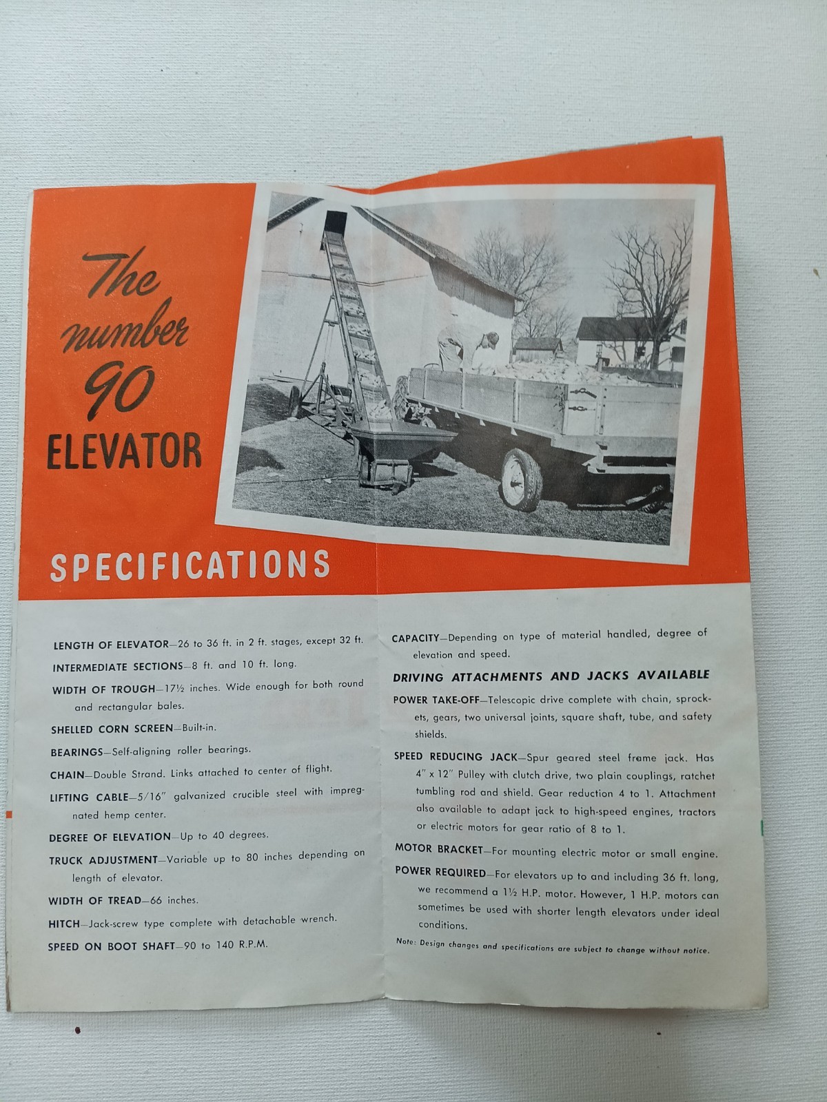 Model 90 New Idea Elevator Equipment Sales Brochure Pamplet