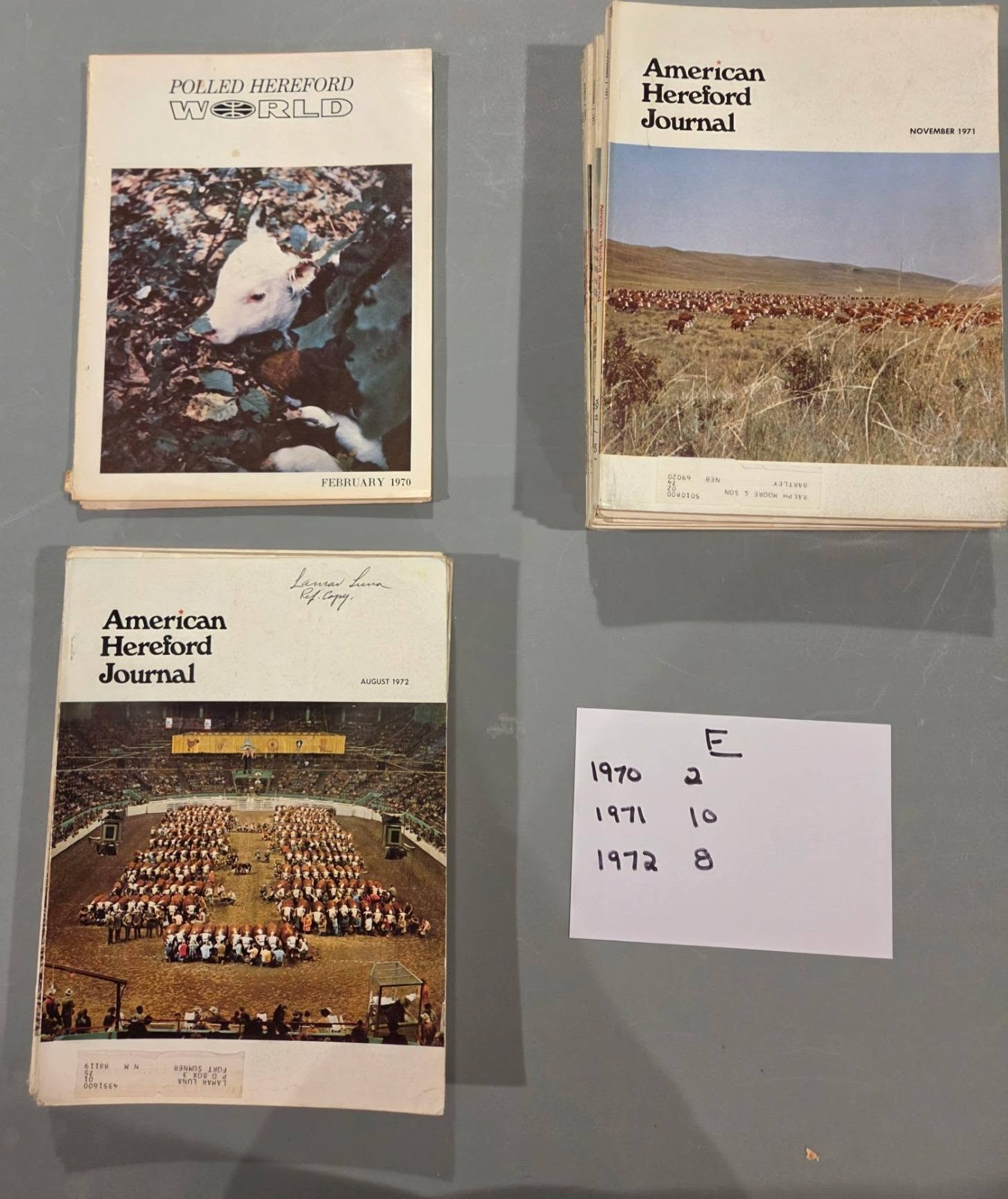 VINTAGE HEREFORD JOURNALS 1950-2001