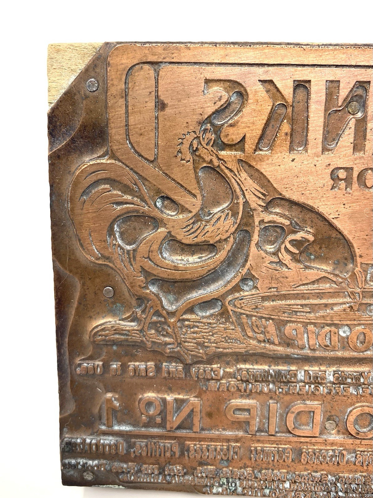 Kreso Dip No.1 Advertising Print Block With Copper Plate Vintage