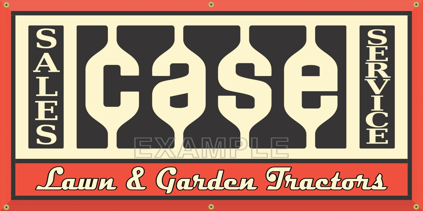 CASE LAWN GARDEN TRACTORS EQUIPMENT DEALER SALES OLD SCHOOL SIGN REMAKE BANNER