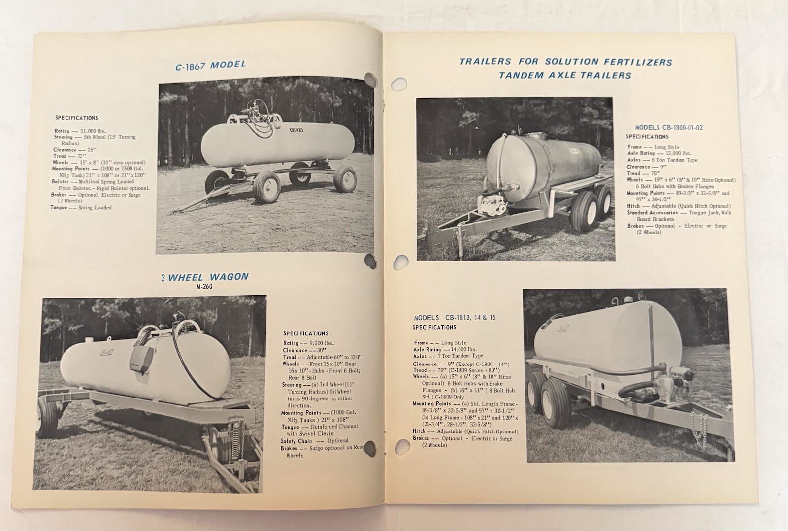 Vintage 1950&rsquo;s BLUE John Blue Company Nurse Tank Trailer Catalog Farming