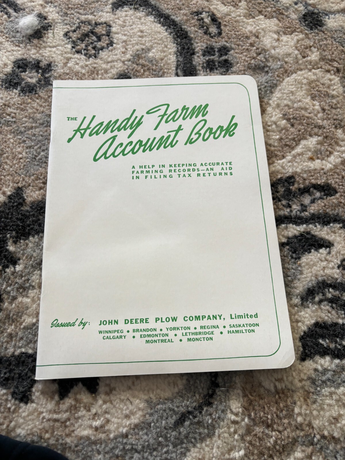 John Deere Handy Farm Account Book For 1958 Unused Brochure FCCA24