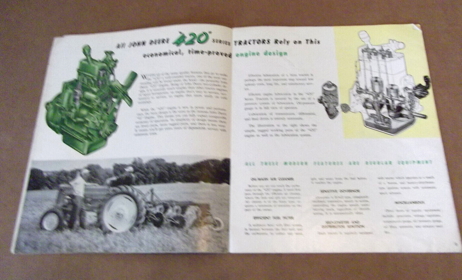 1955 John Deer 420 Two Row Crop Utility Tractors Factory Sales Brochure