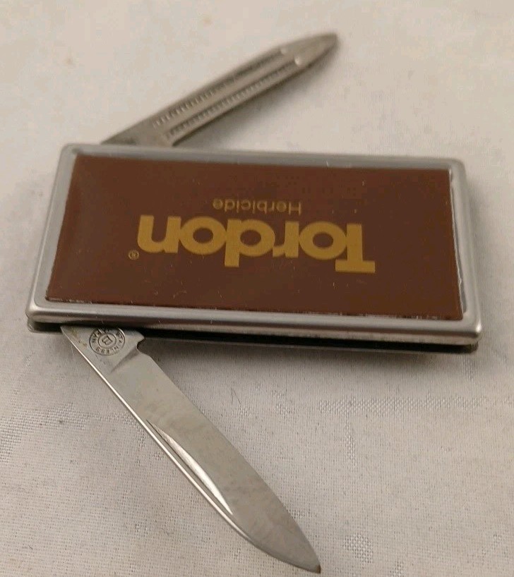 Vintage DOW Chemical Tordon Herbicide Barlow Pocket Knife/Money Clip-NEW!