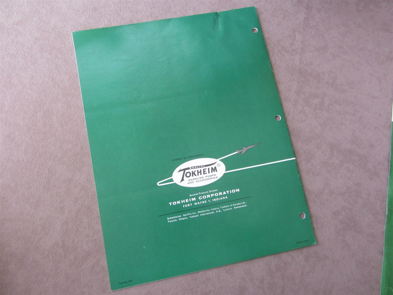 1962 Tokheim Sales Brochure High Vacuum Hand Powered Pumps +Flow Meters Indiana