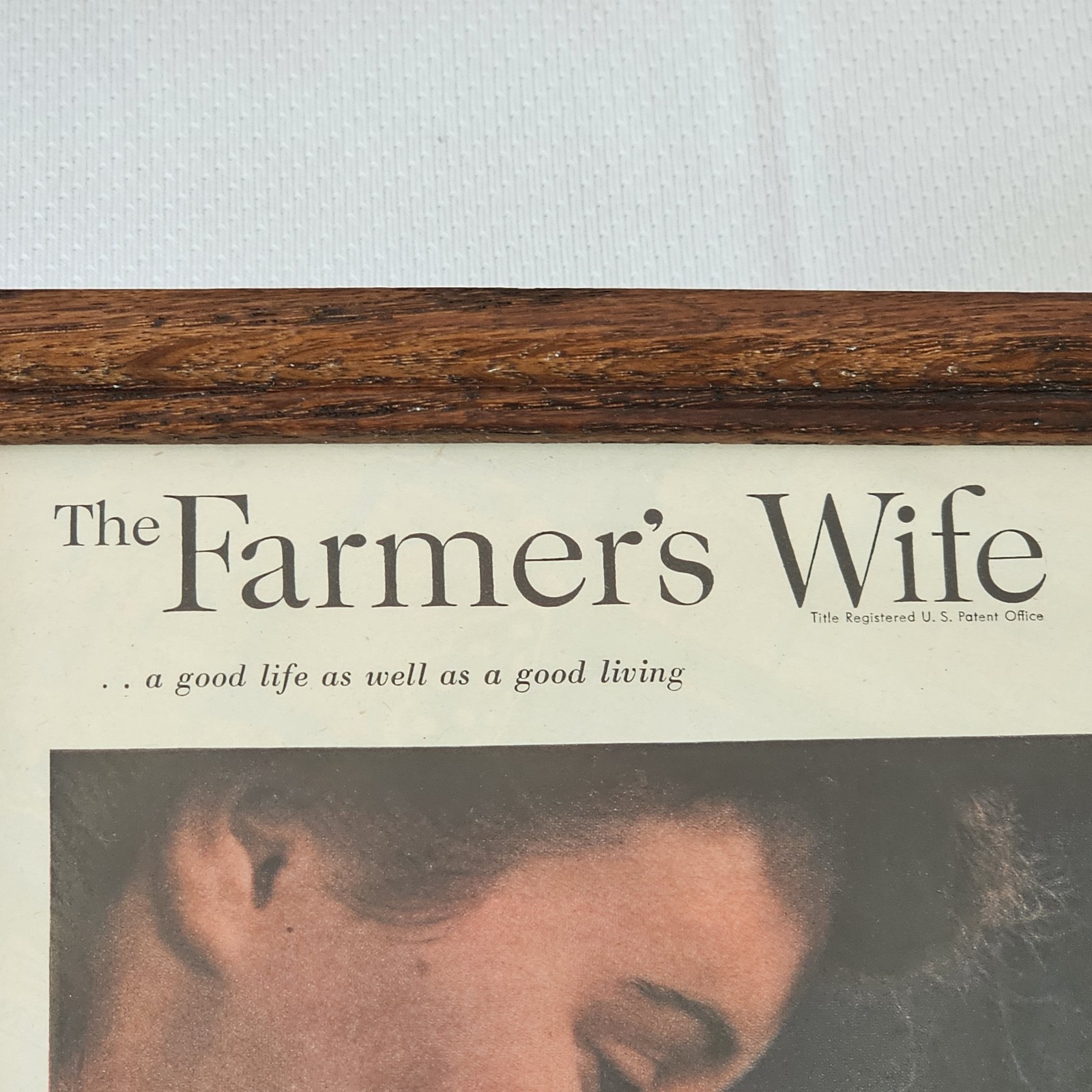 « The Farmers Wife ». 1952 Framed Magazine Page Art