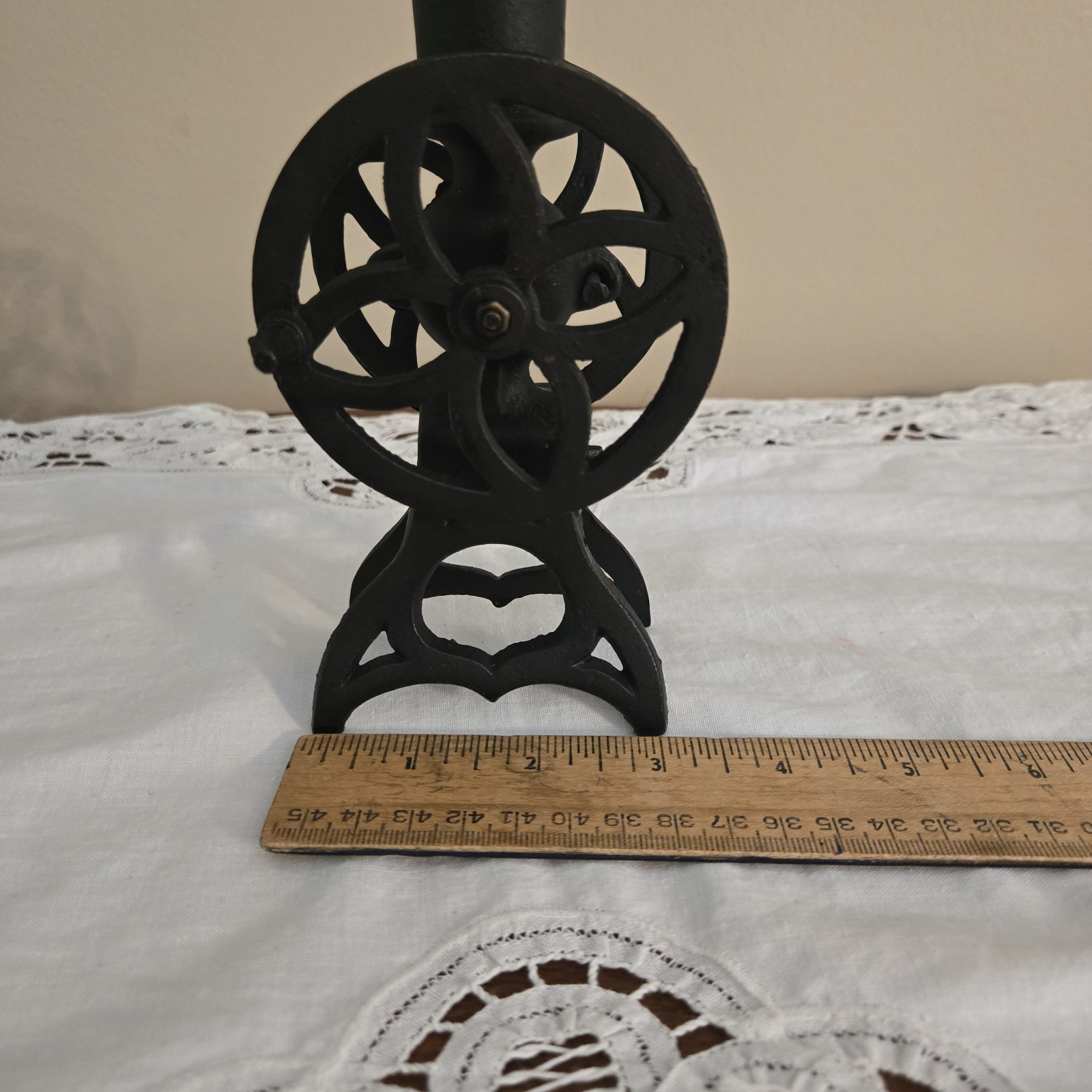 Vtg Black Cast Metal Salesman Sample Coffee Grinder Cream Separator Wheels Turn