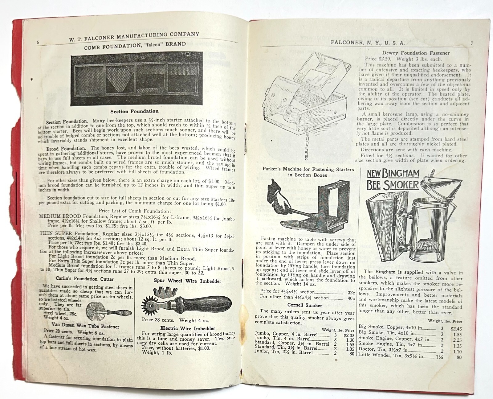 1925 Falcon Bee Supplies Falconer NY Illustrated Apiarist Supplies Catalog