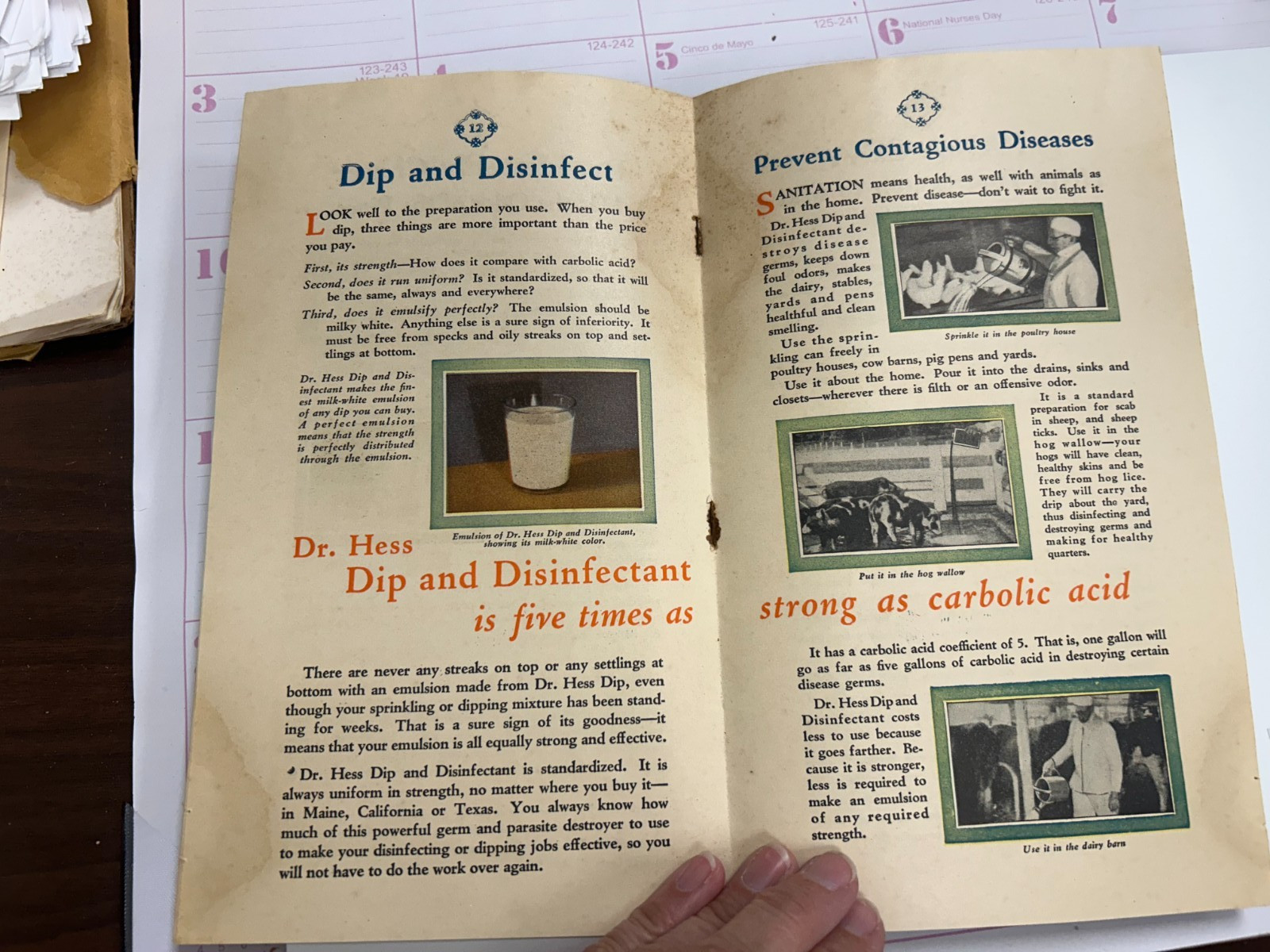 1928 Dr Hess Products Catalog Hess Clark Ashland OH Veterinary Farm Animals