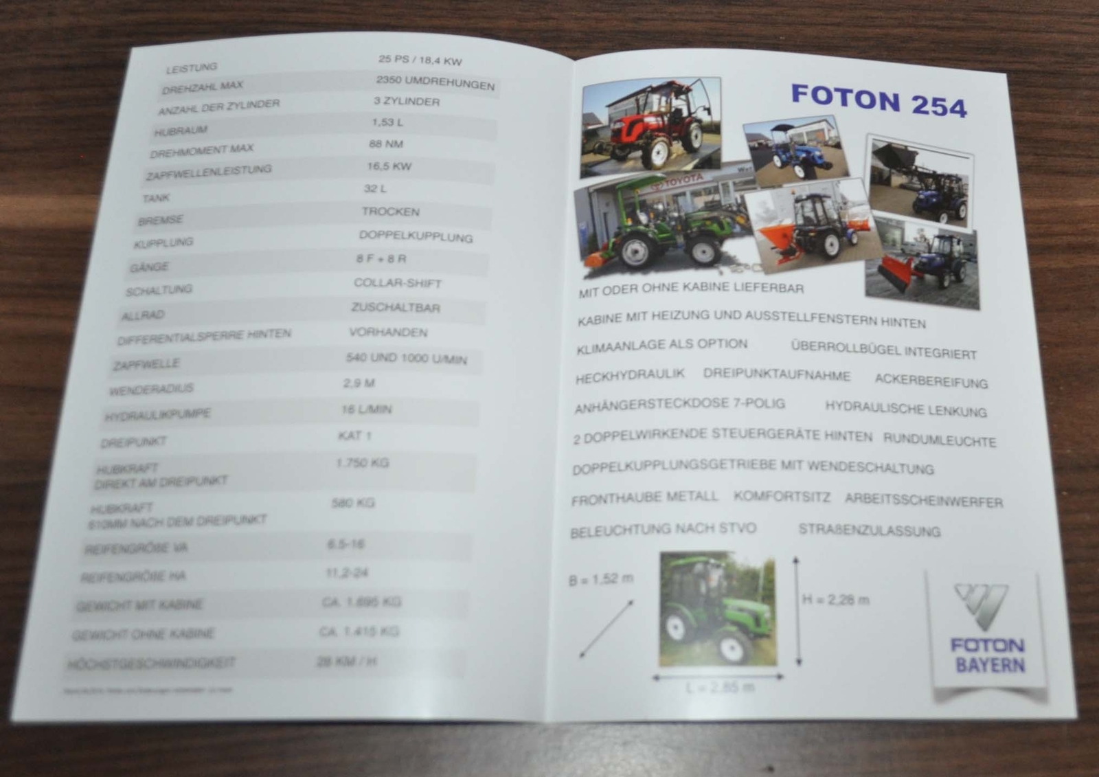 Foton 254 Agro Tractor Chinese Brochure Prospekt