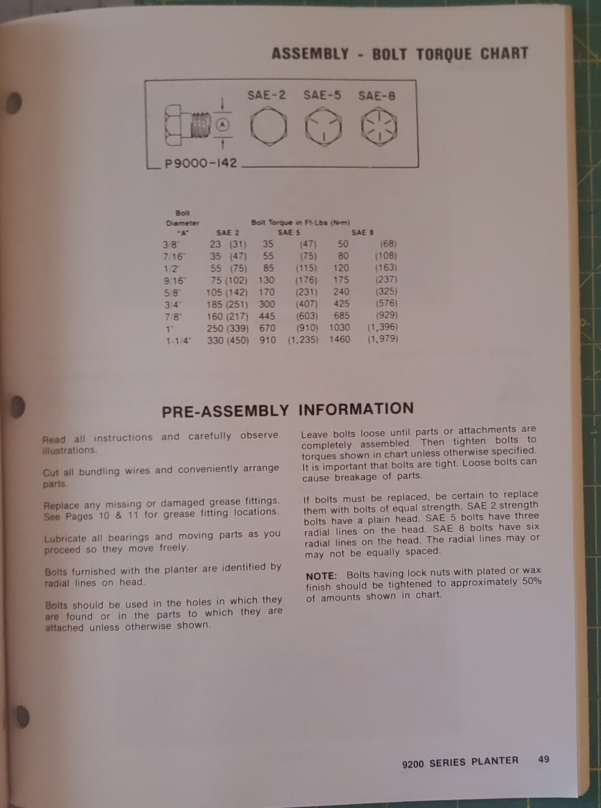 New Idea Operators Manual for Model 9200 Series Single Frame Planter CP 108