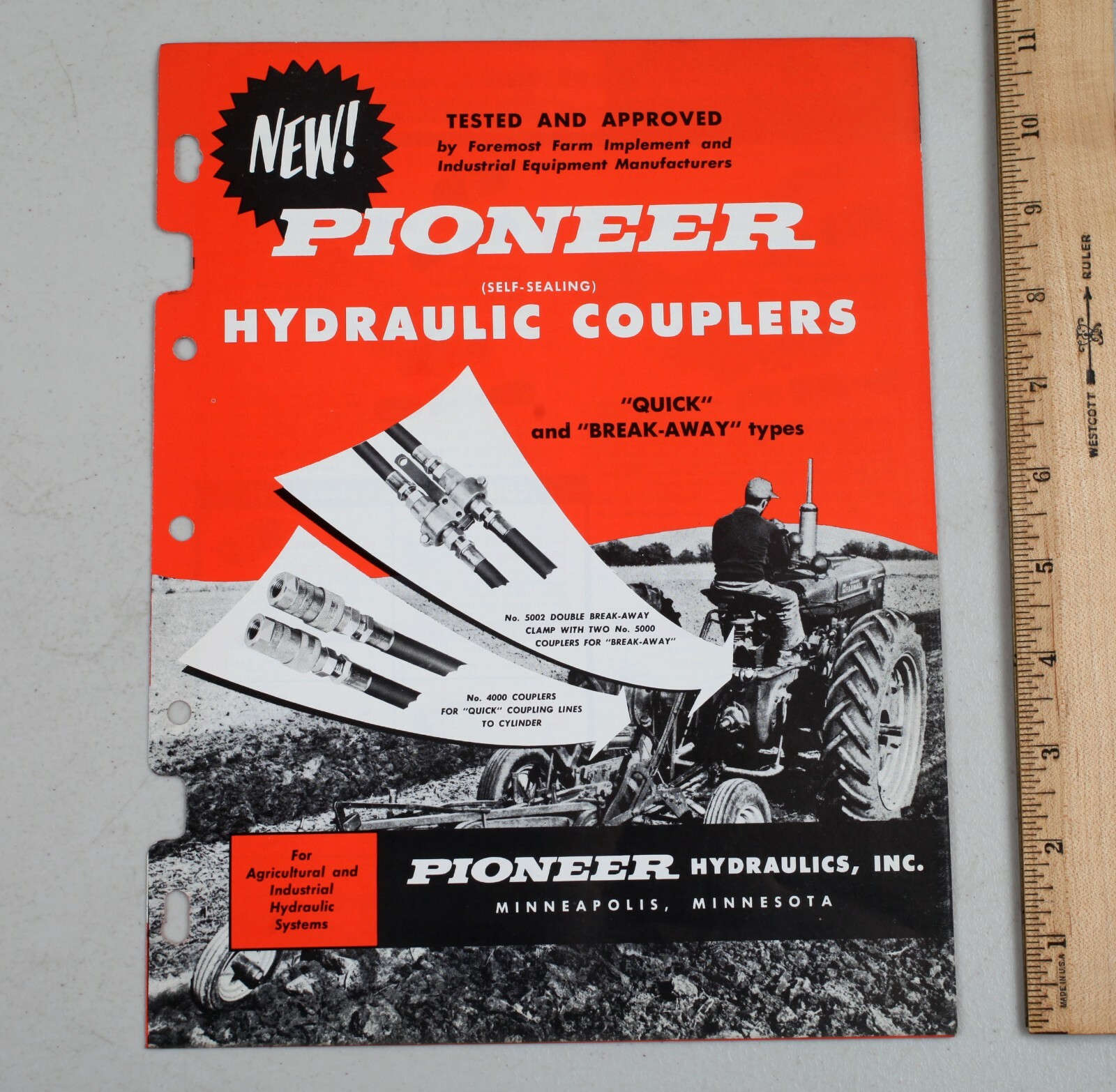 Vintage Pioneer Self Sealing Hydraulic Couplers Brochure Minneapolis