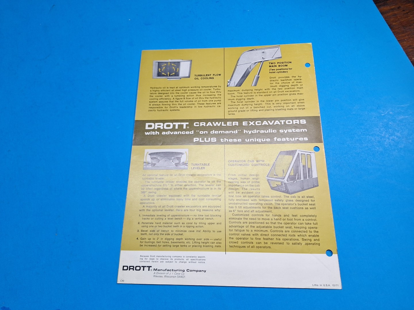 Drott Excavator Brochure 40 Ec Crawler