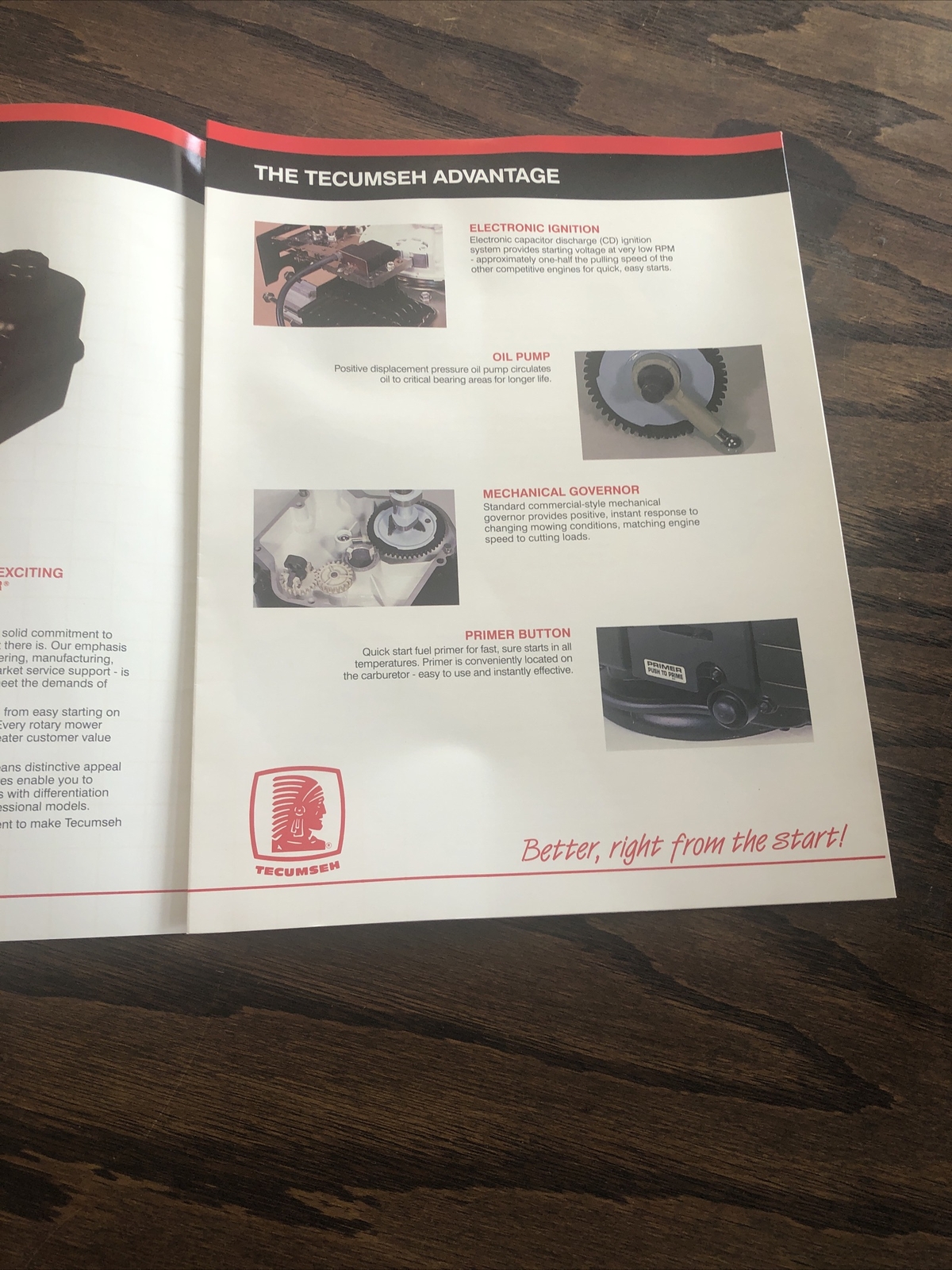 Tecumseh Rotary Mower Engine Line Tecumseh Engines vintage brochure 4-color 1992